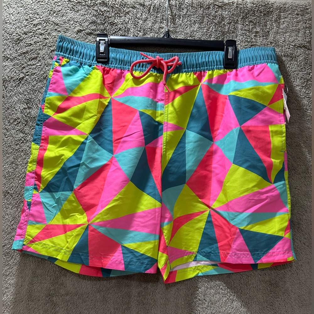 LG Men's Geometric Athletic Shorts - Pink, Green, Blue